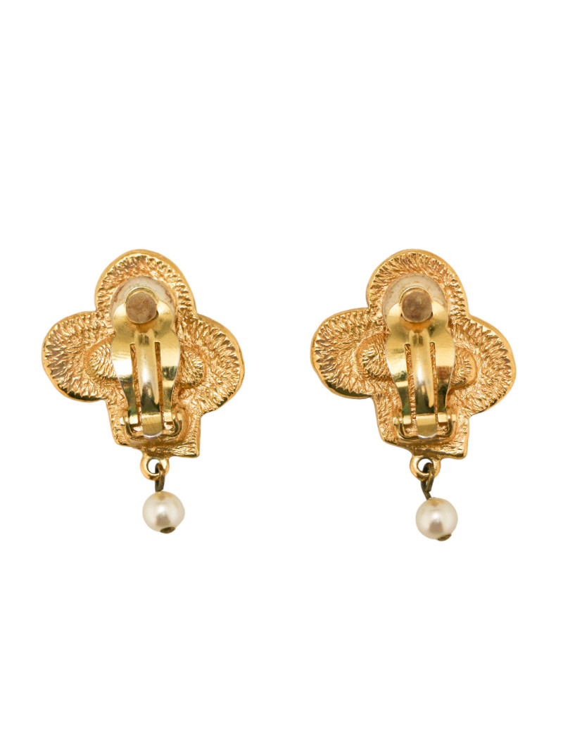 SCHERRER Paris Vintage clover clip-on earrings