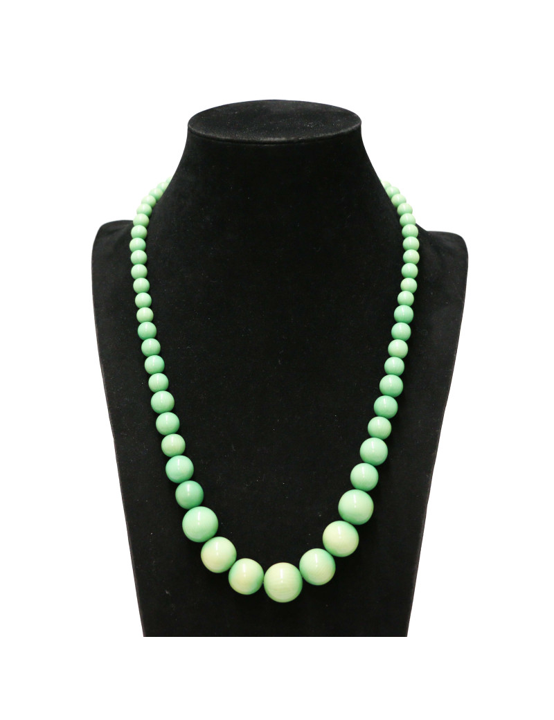 Collier perles vert d'eau Vintage