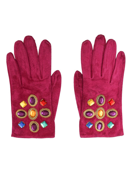 Paire de gants T 7,5 CHRISTIAN LACROIX pécarie  violet