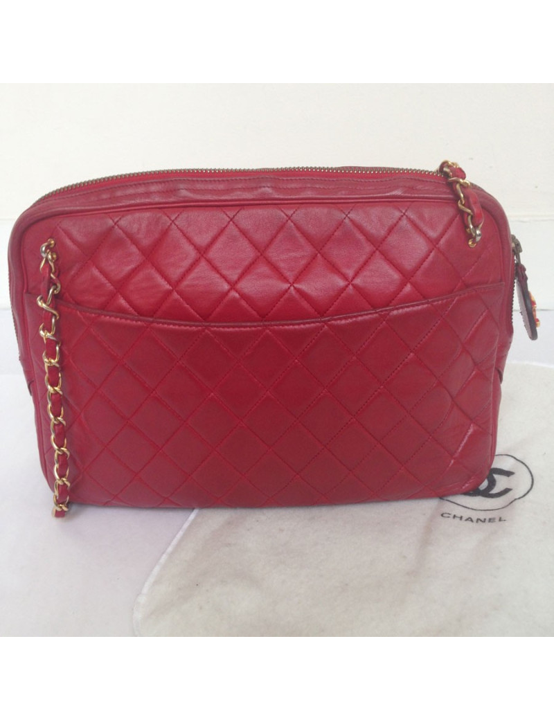 Sac rouge CHANEL vintage