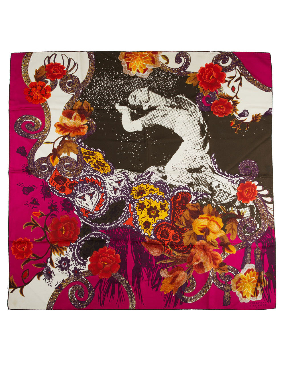 CHRISTIAN LACROIX vintage silk square scarf