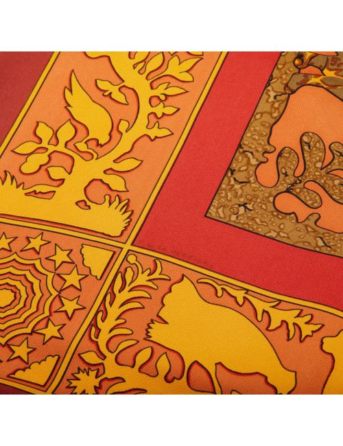 HERMES Early America silk square scarf