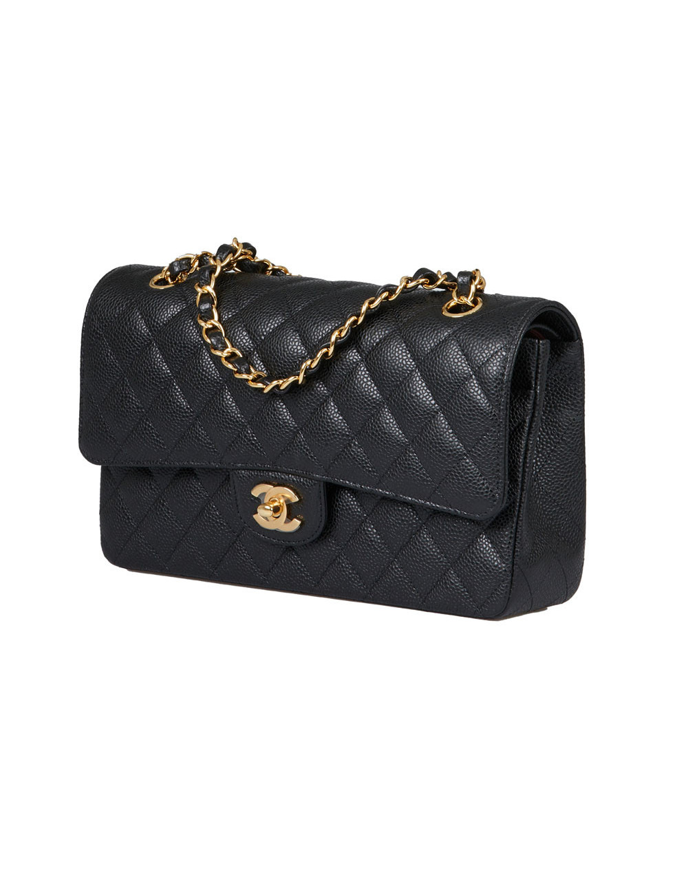 Sac rabat Timleless CHANEL cuir caviar noir