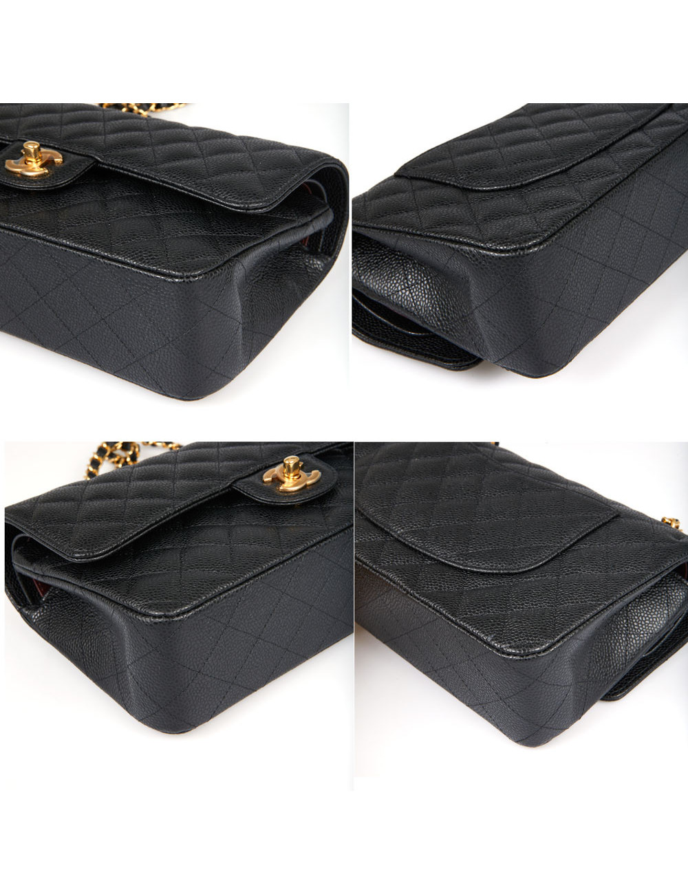 Sac rabat Timleless CHANEL cuir caviar noir