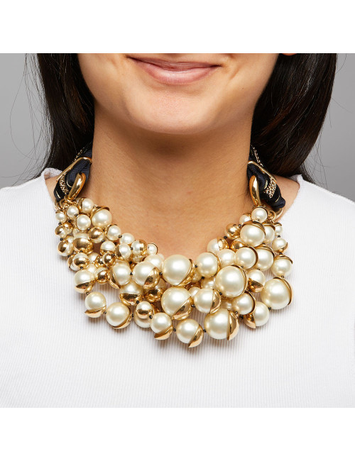 Collier CHRISTIAN DIOR multirangs perles