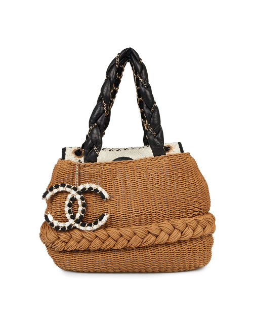 Sac CHANEL corde tissée beige