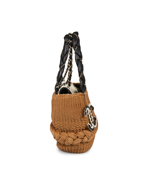 CHANEL  beige woven rope bag