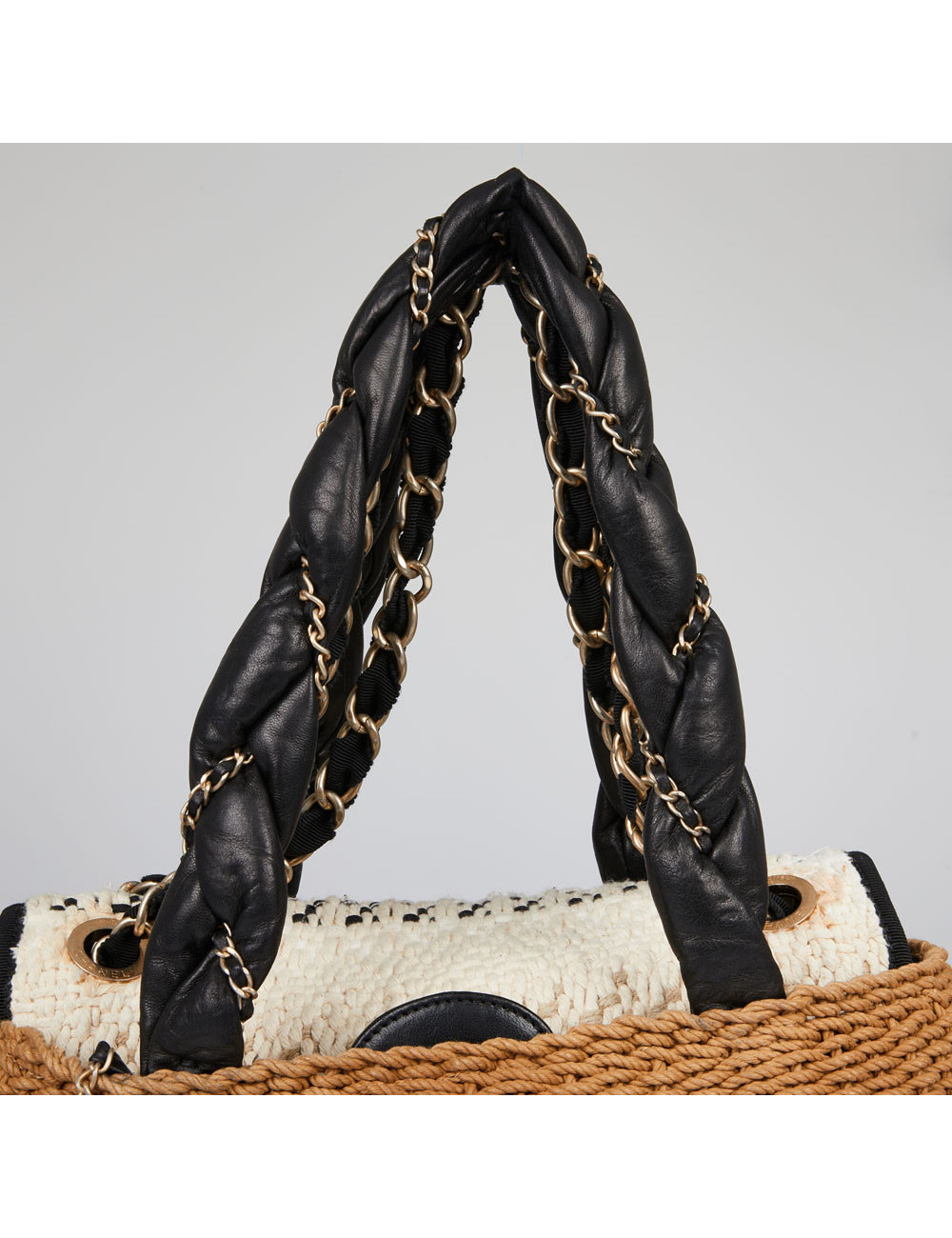 CHANEL  beige woven rope bag