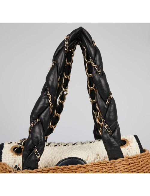 CHANEL  beige woven rope bag