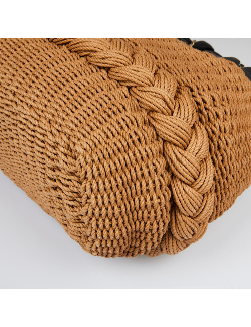 CHANEL  beige woven rope bag