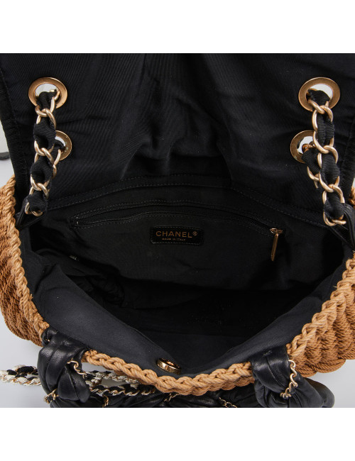 CHANEL  beige woven rope bag