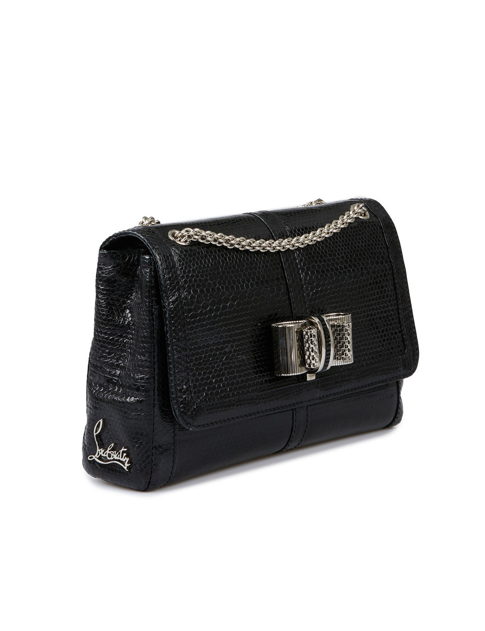 Sac à main LOUBOUTIN lezard noir