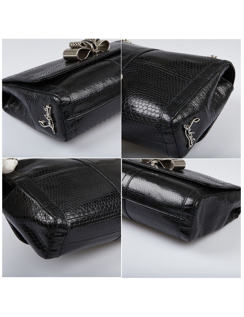 Sac à main LOUBOUTIN lezard noir