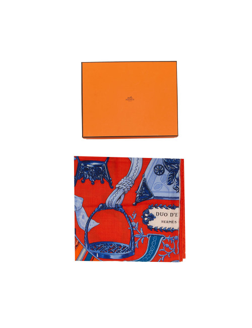 Châle HERMES Duo d'Etriers Cachemire soie