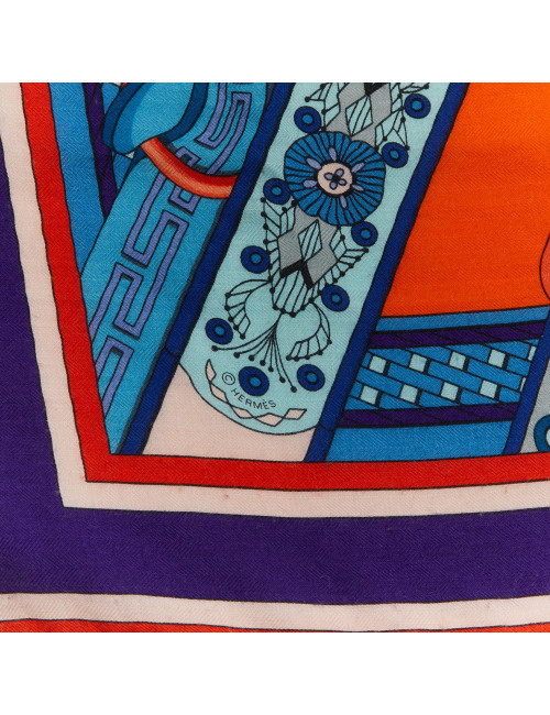 HERMES Duo d'Etriers cashmere and silk shawl