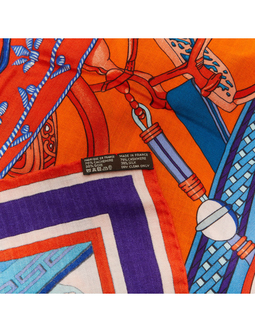 HERMES Duo d'Etriers cashmere and silk shawl