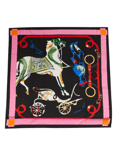 HERMES Tout en Carré large silk square scarf