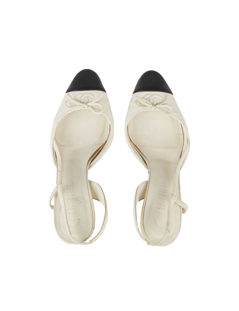 Escarpins CHANEL Slingback bicolores