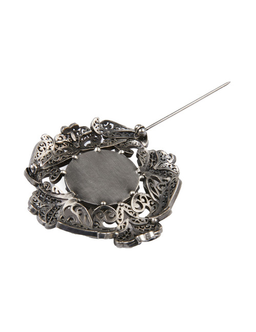 Broche CHANEL filigrane argent vieilli