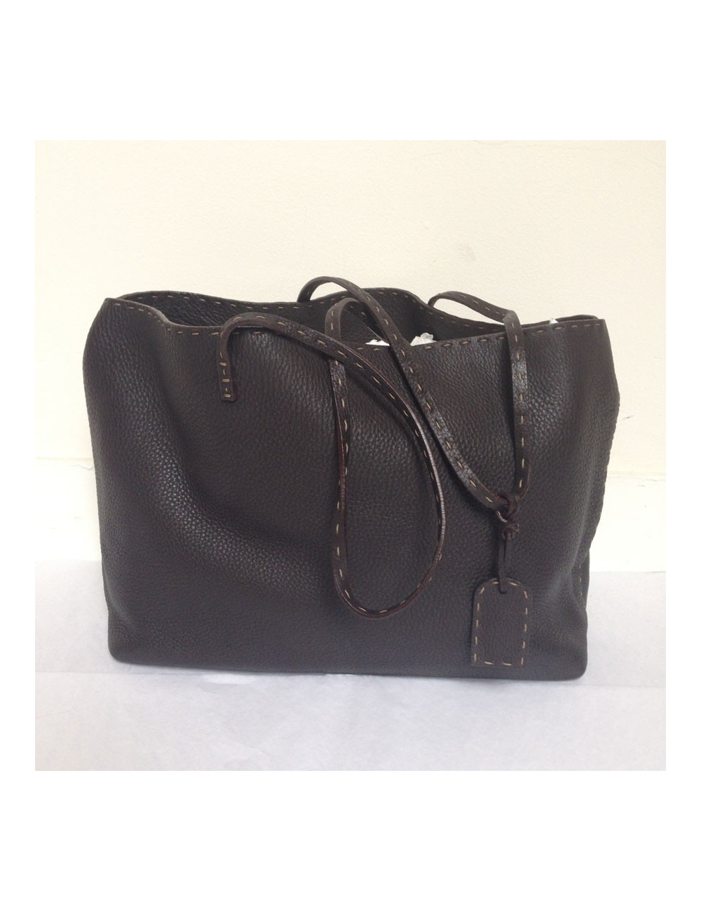 Sac cabas FENDI cuir marron 