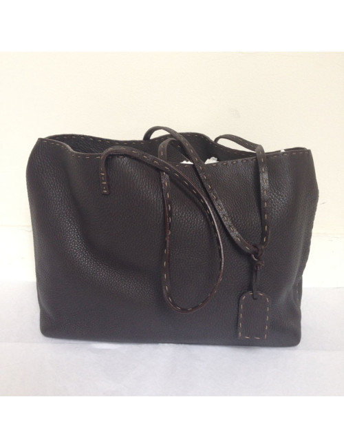 Sac cabas FENDI cuir marron 