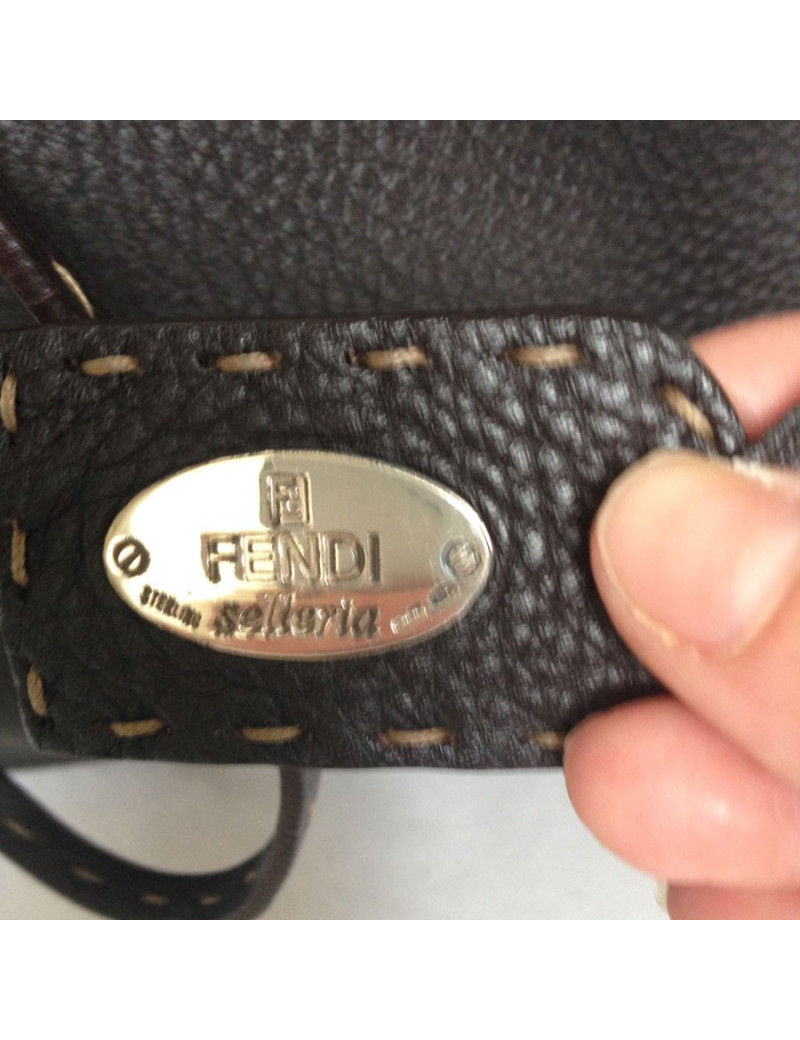 Sac cabas FENDI cuir marron 