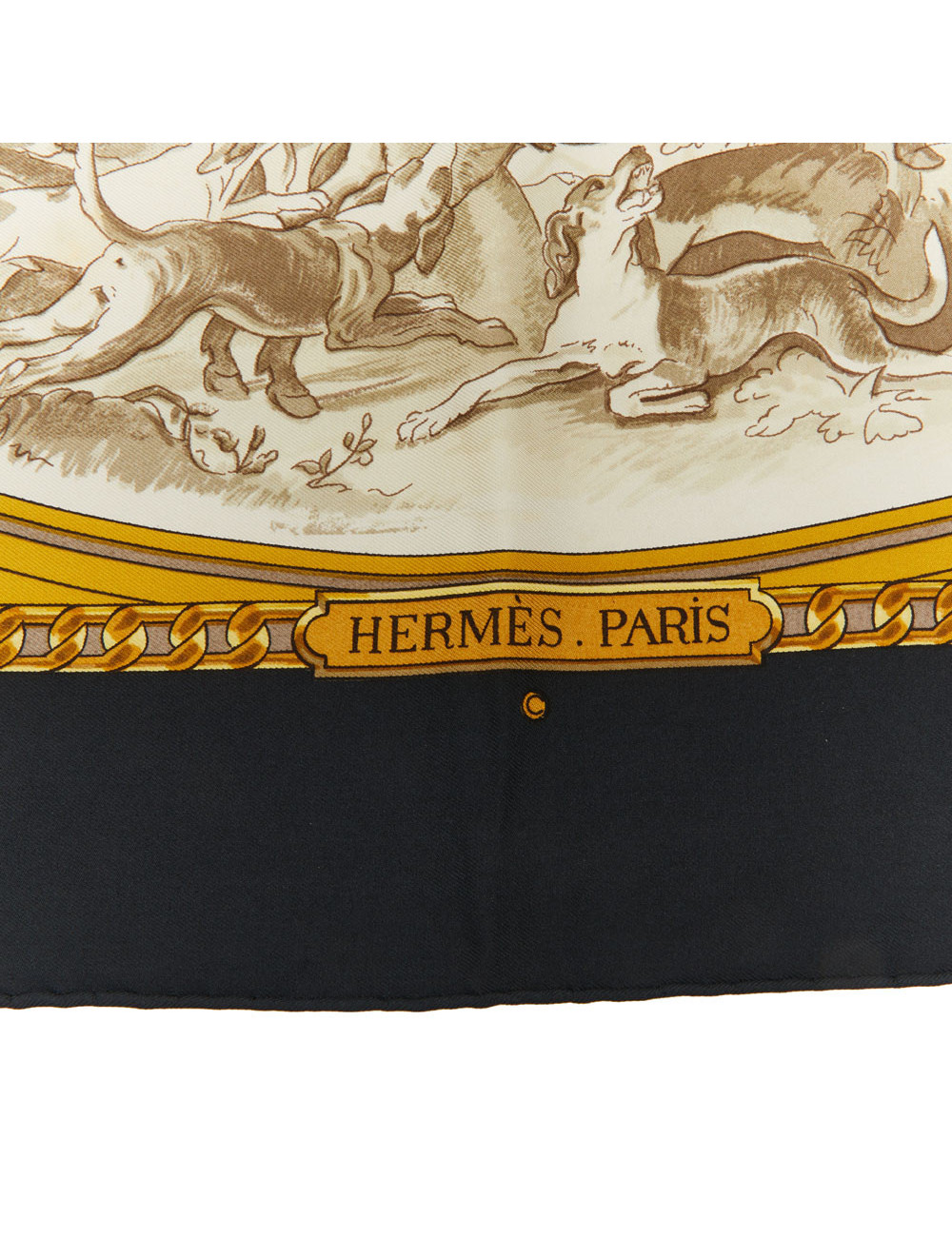 Carré HERMES Armes de chasse soie