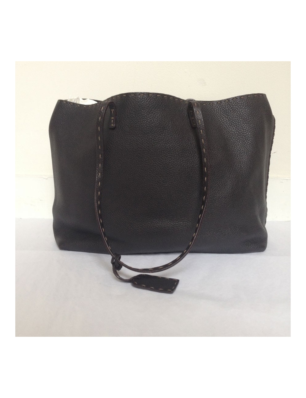 Sac cabas FENDI cuir marron 