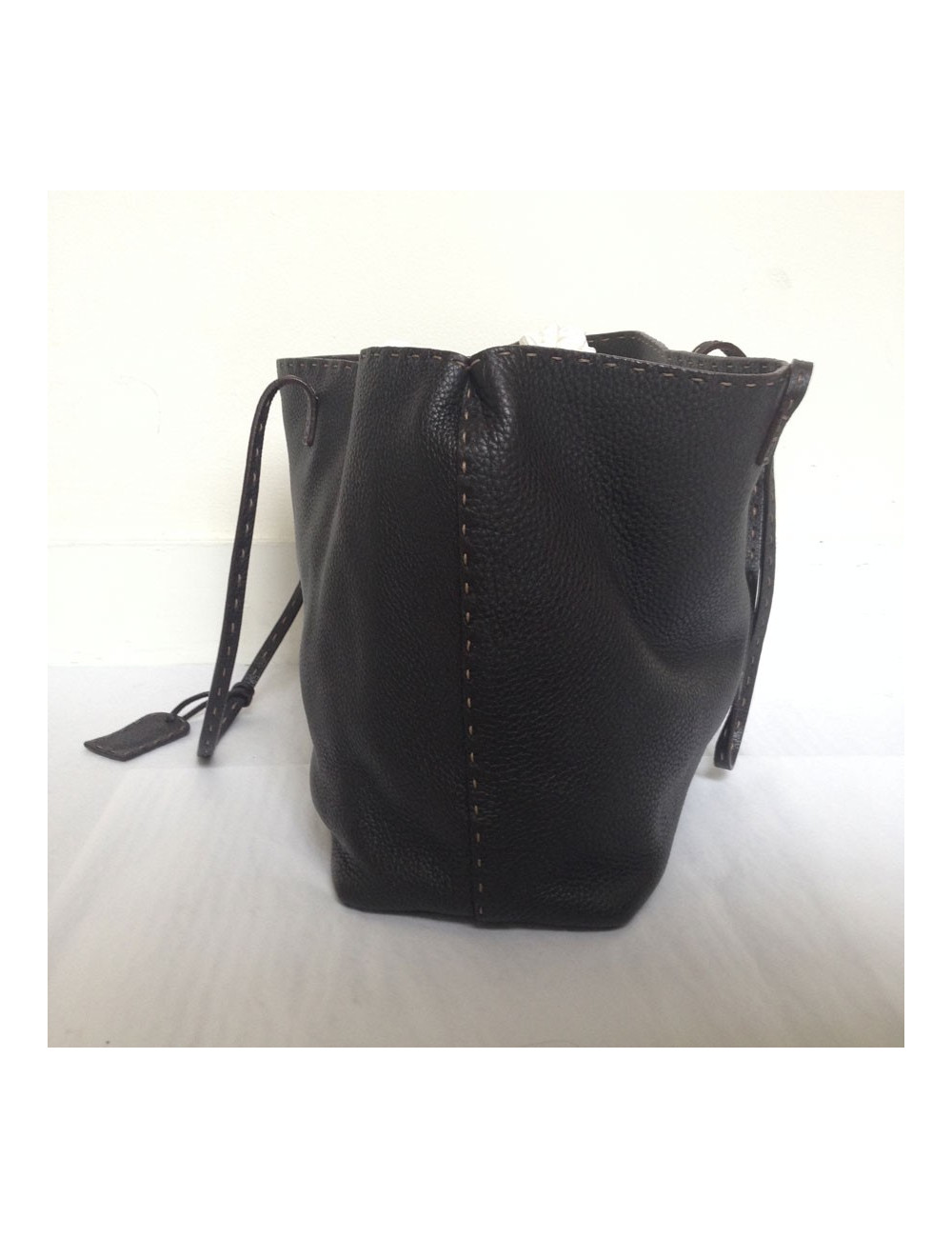 Sac cabas FENDI cuir marron 