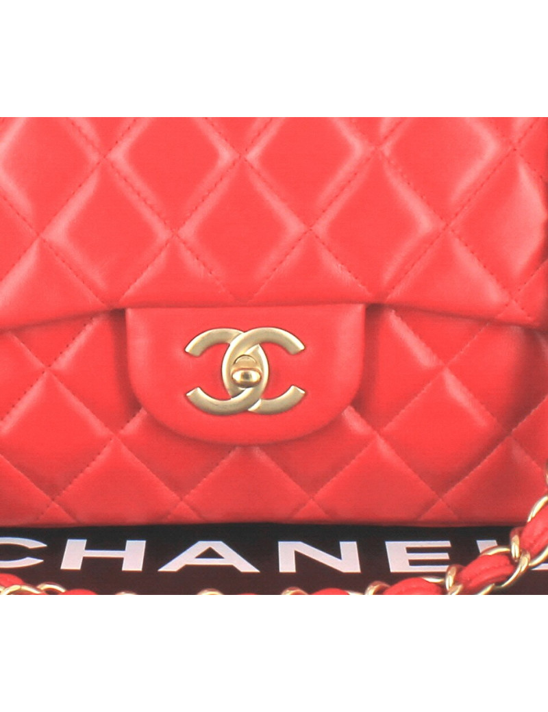 sac jumbo CHANEL veau lisse rouge