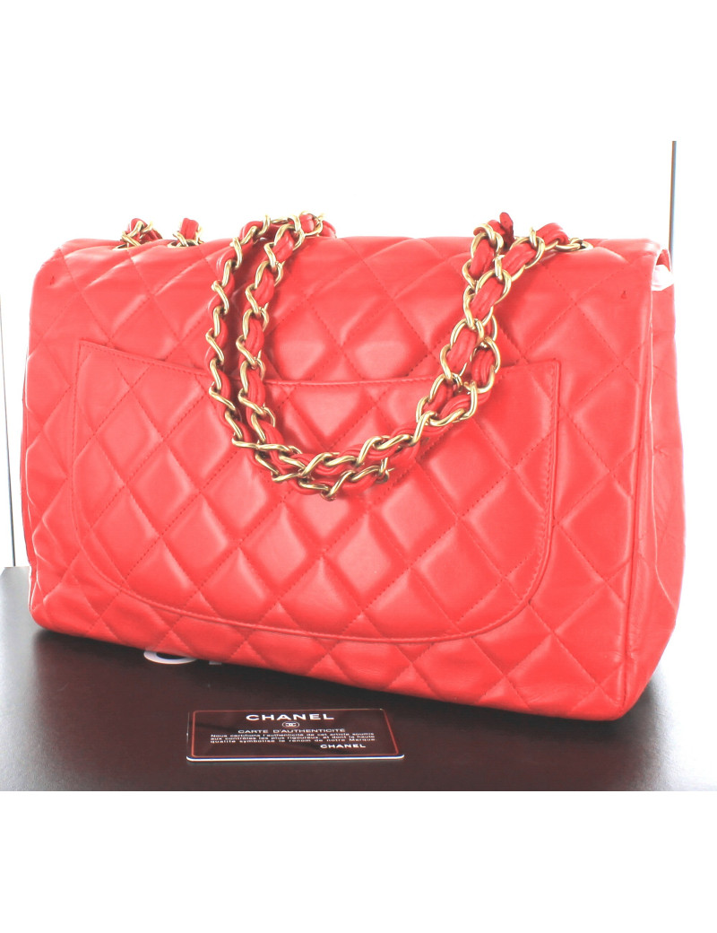 sac jumbo CHANEL veau lisse rouge