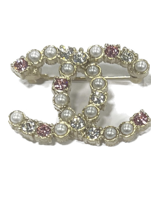 Broche CHANEL perles strass