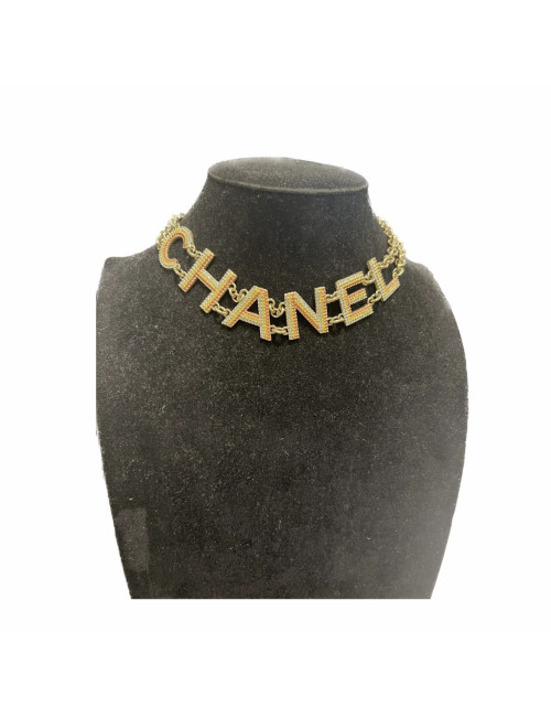 Collier CHANEL C H A N E L strass multicolores