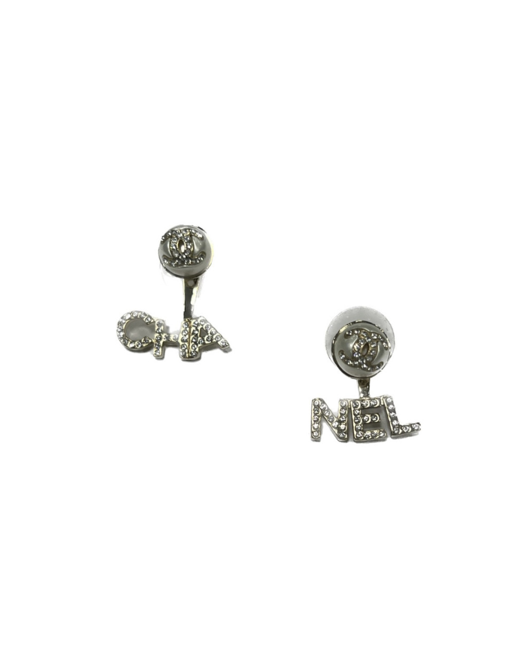 Boucles d'oreille CHANEL CHA NEL strass