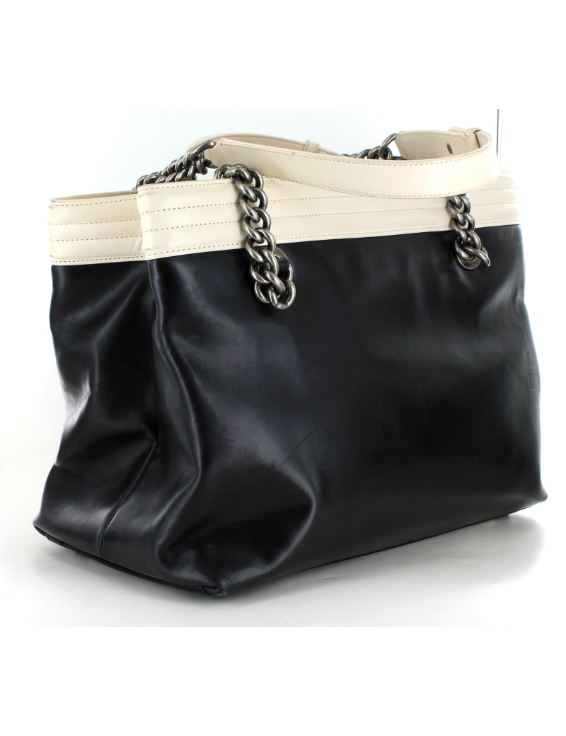 Sac CHANEL fermoir boy bicolore bleu et blanc