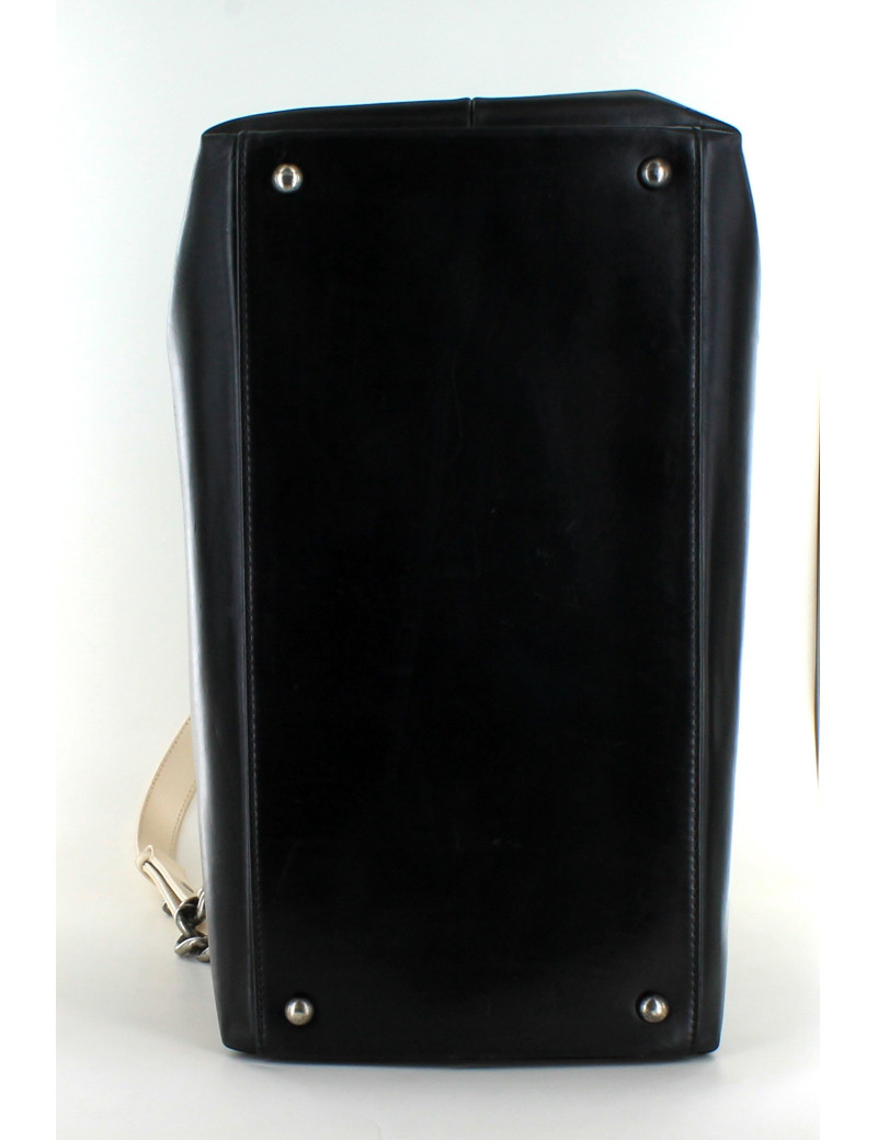 Sac CHANEL fermoir boy bicolore bleu et blanc