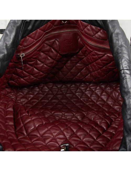 Sac Cocoon CHANEL cuir noir réversible bordeaux 
