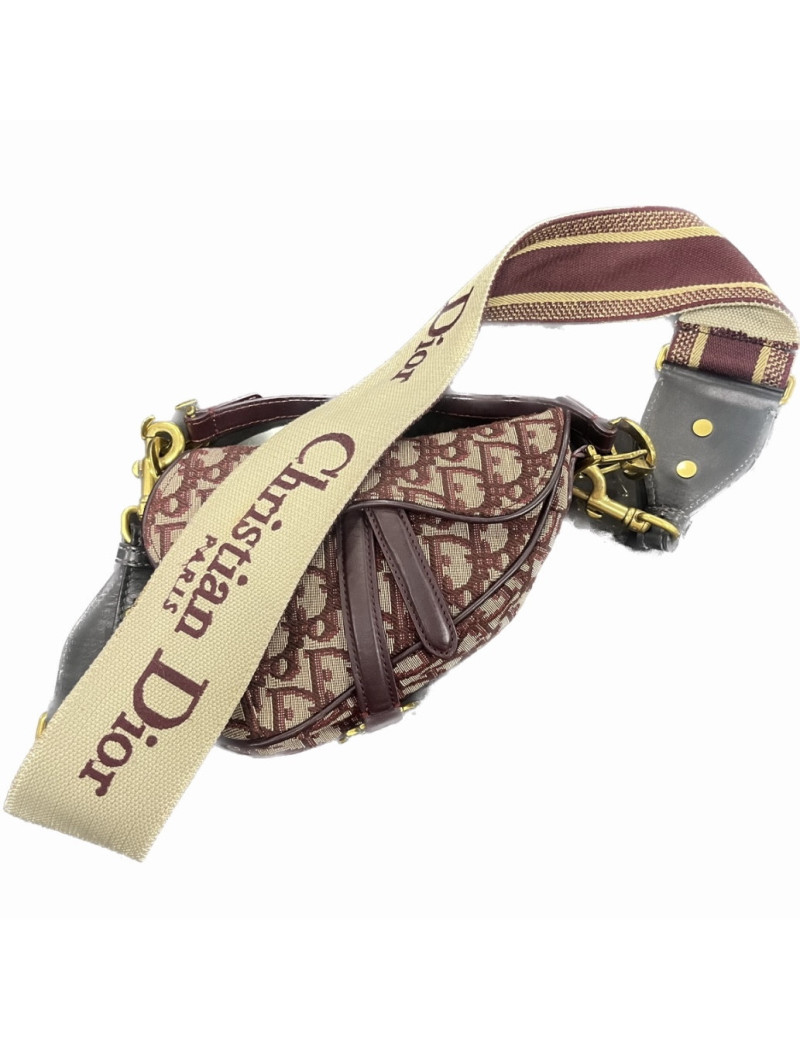 Mini Saddle Dior oblique bordeaux