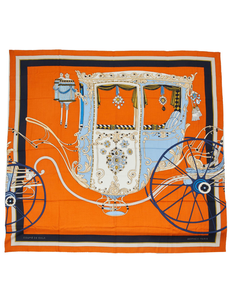 HERMES Coupé de Gala orange shawl