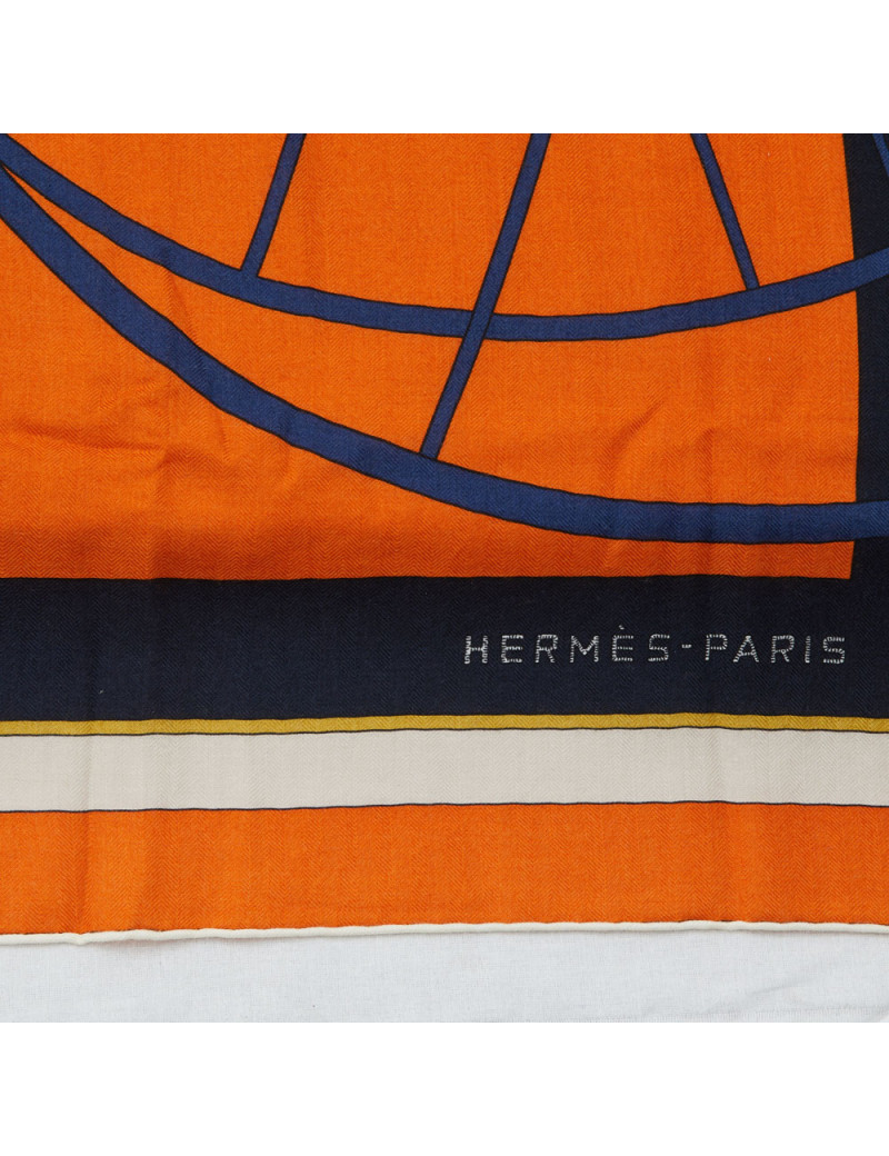 HERMES Coupé de Gala orange shawl