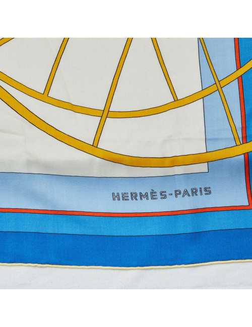 HERMES Coupé de Gala blue cashmere scarf