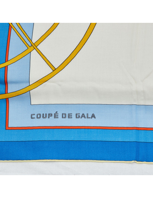 HERMES Coupé de Gala blue cashmere scarf