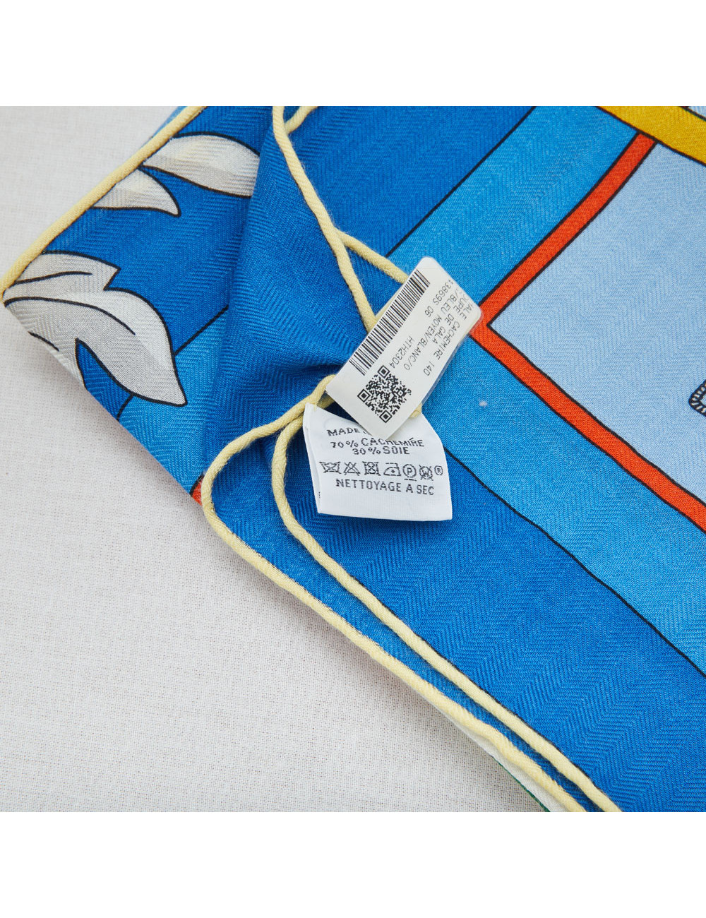 HERMES Coupé de Gala blue cashmere scarf