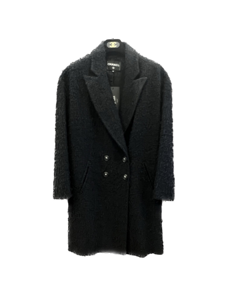 Manteau tweed CHANEL T38 noir
