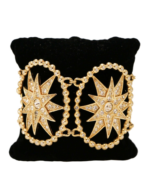 Bracelet Couture CHRISTIAN DIOR doré strass