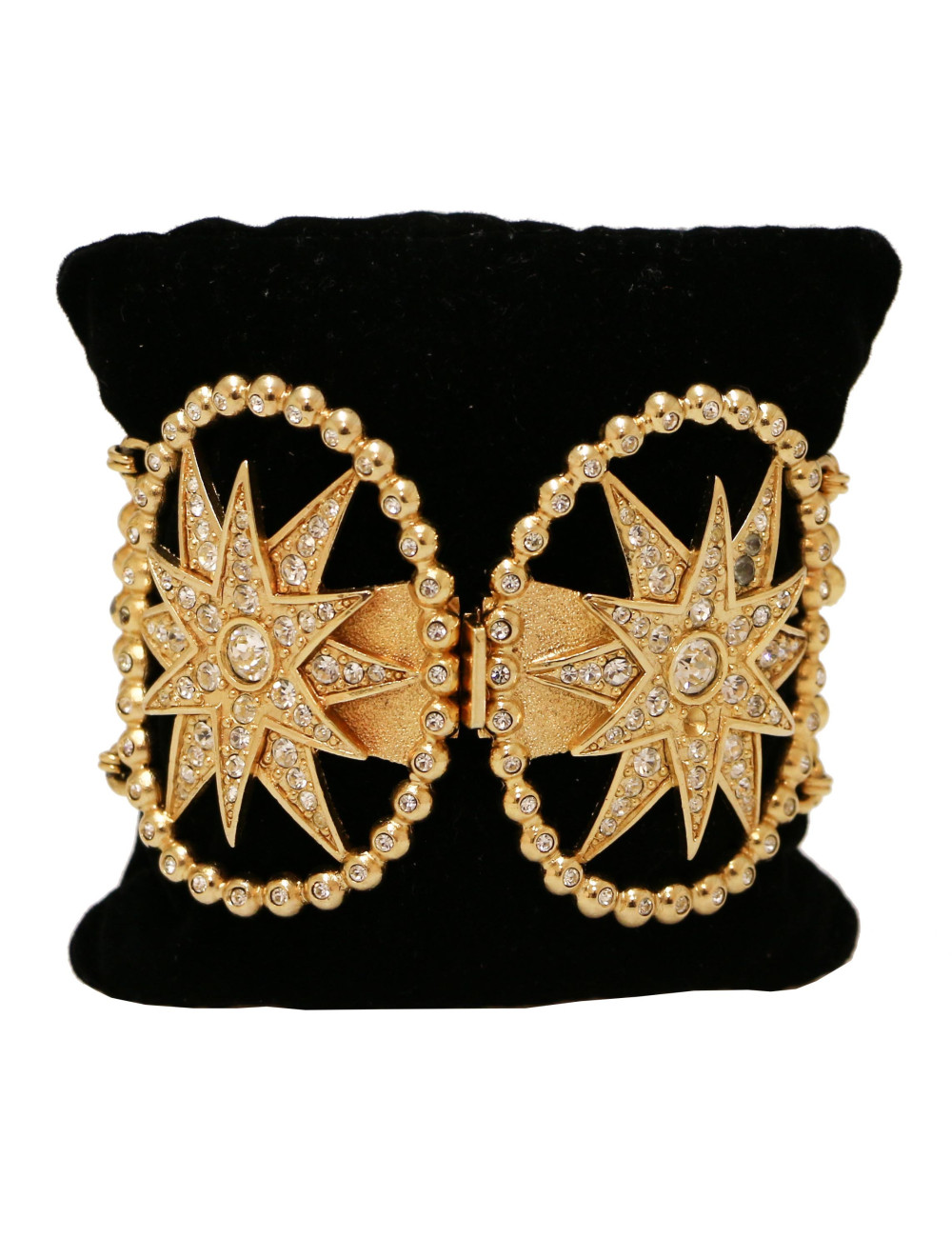 Bracelet Couture CHRISTIAN DIOR doré strass