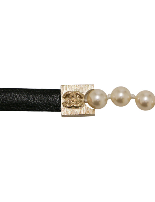 CHANEL multi-row pearly beads belt
