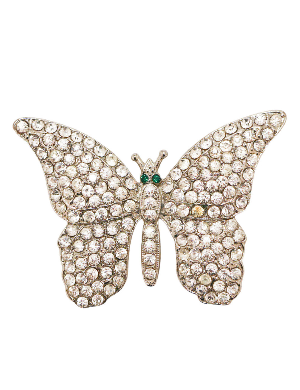 Broche MARC JACOBS papillon argent strass