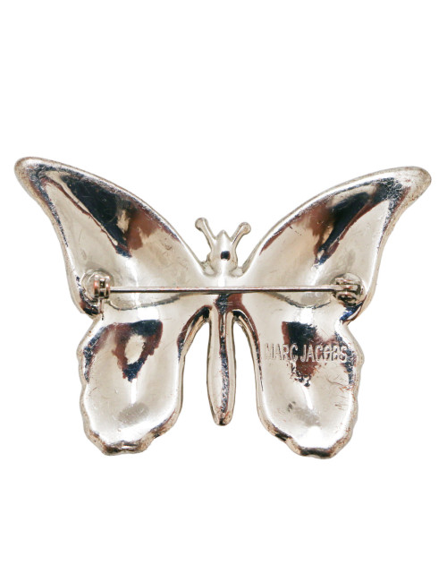 Broche MARC JACOBS papillon argent strass