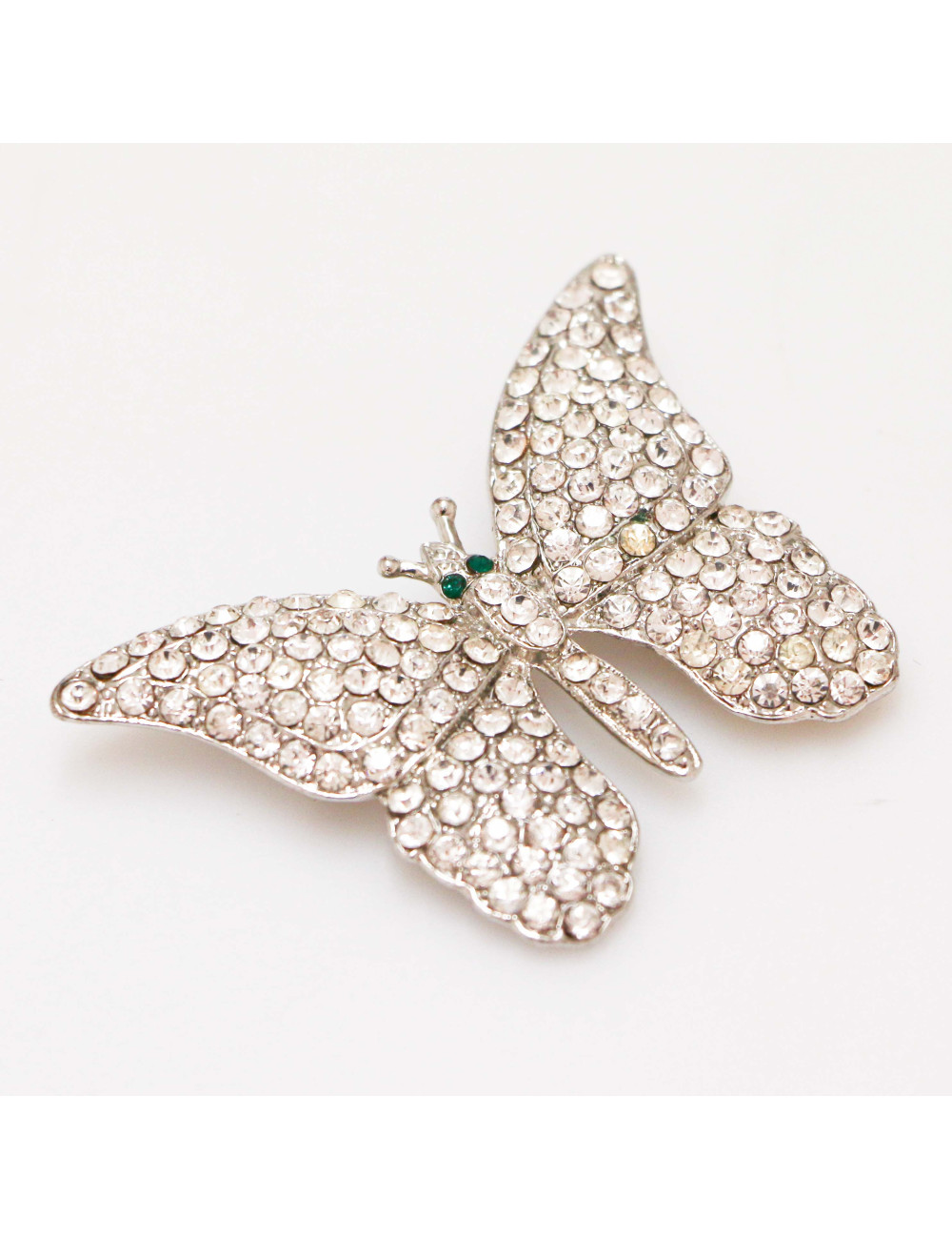 Broche MARC JACOBS papillon argent strass